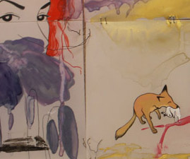 "A Dark Red Season" - Watercolor, Acrylic Ink, Prismacolor on Dura-lar