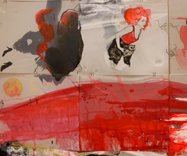 "A Dark Red Season" - Watercolor, Acrylic Ink, Prismacolor on Dura-lar